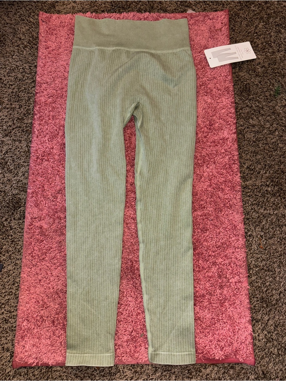 Aura Ribbed Sage Green Leggings